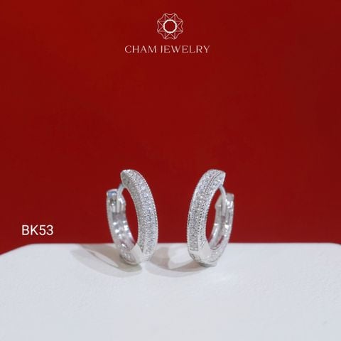 Hoa Tai BK53 CHAM JEWELRY, Hoa Tai Khoen Full Đá (Barcode TBK152).