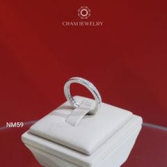 Nhẫn NM59 CHAM JEWELRY, Nhẫn Full Đá 1.25mm Bản 3.0mm (Barcode TNF67).