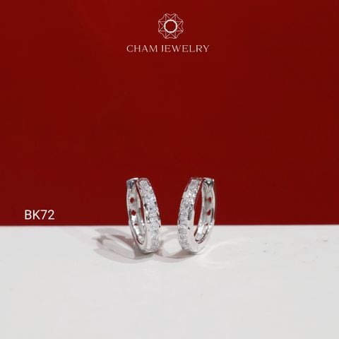 Hoa Tai BK72 CHAM JEWELRY, Hoa Tai Khoen Viền Chạm Máy Bản 2.5mm (Barcode TBK404).