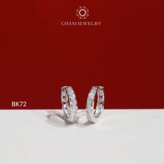Hoa Tai BK72 CHAM JEWELRY, Hoa Tai Khoen Viền Chạm Máy Bản 2.5mm (Barcode TBK404).