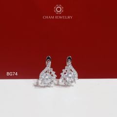 Hoa Tai BG74 CHAM JEWELRY, Hoa Tai Kiểu Giọt Nước Chủ 5.0mm (Barcode TBG597)