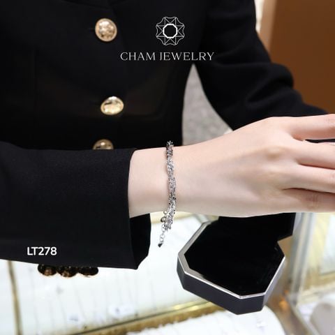 Lắc Tay CHAM JEWELRY LT278, Lắc Xoắn Vuông Bản 5.0mm (Barcode TLBC606)