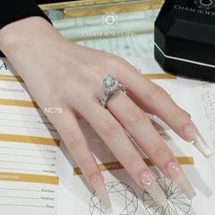 Nhẫn NC79 CHAM JEWELRY, Full Moissanite Chủ 7.2mm (Barcode ONNU110)