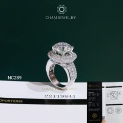 Nhẫn NC289 CHAM JEWELRY, Đá Moissanite C&C 12.0mm (Barcode OCNN131)