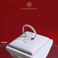 Nhẫn NM86 CHAM JEWELRY,Nhẫn Full Đá 2.0mm (Barcode TNF06).