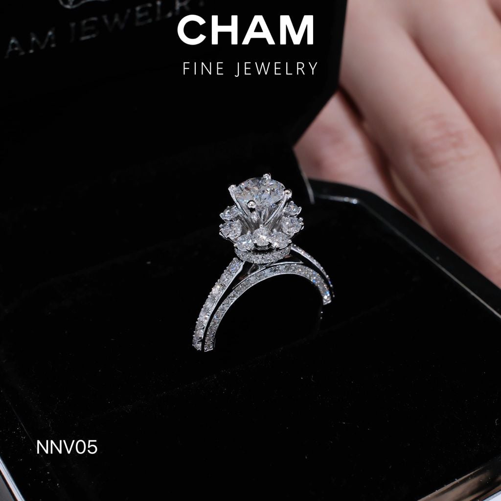 Nhẫn Nữ NNV05 Chủ 6.3mm D VVS2 Vàng 10k Kim cương Lab-grown