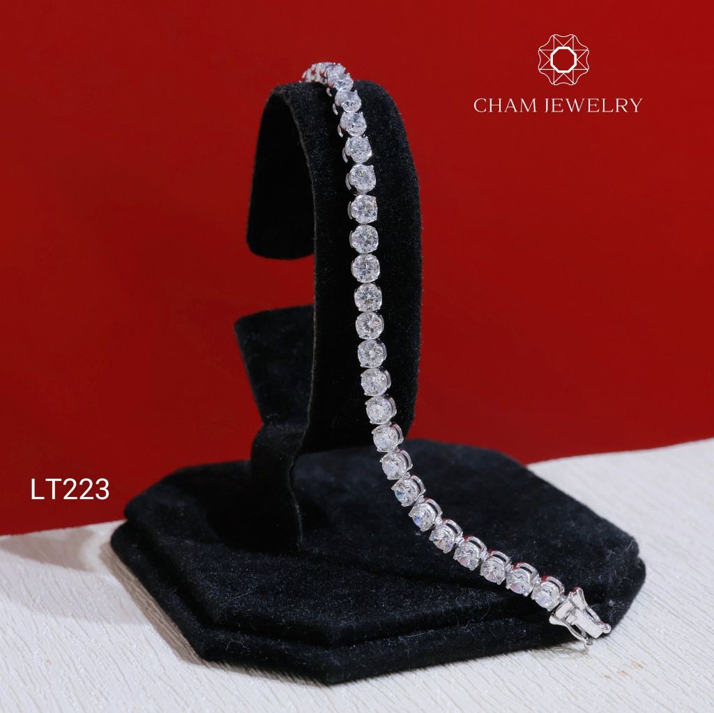 Lắc Tay LT223 CHAM JEWELRY, Lắc Tennis 4.0mm (Barcode TKLT07)