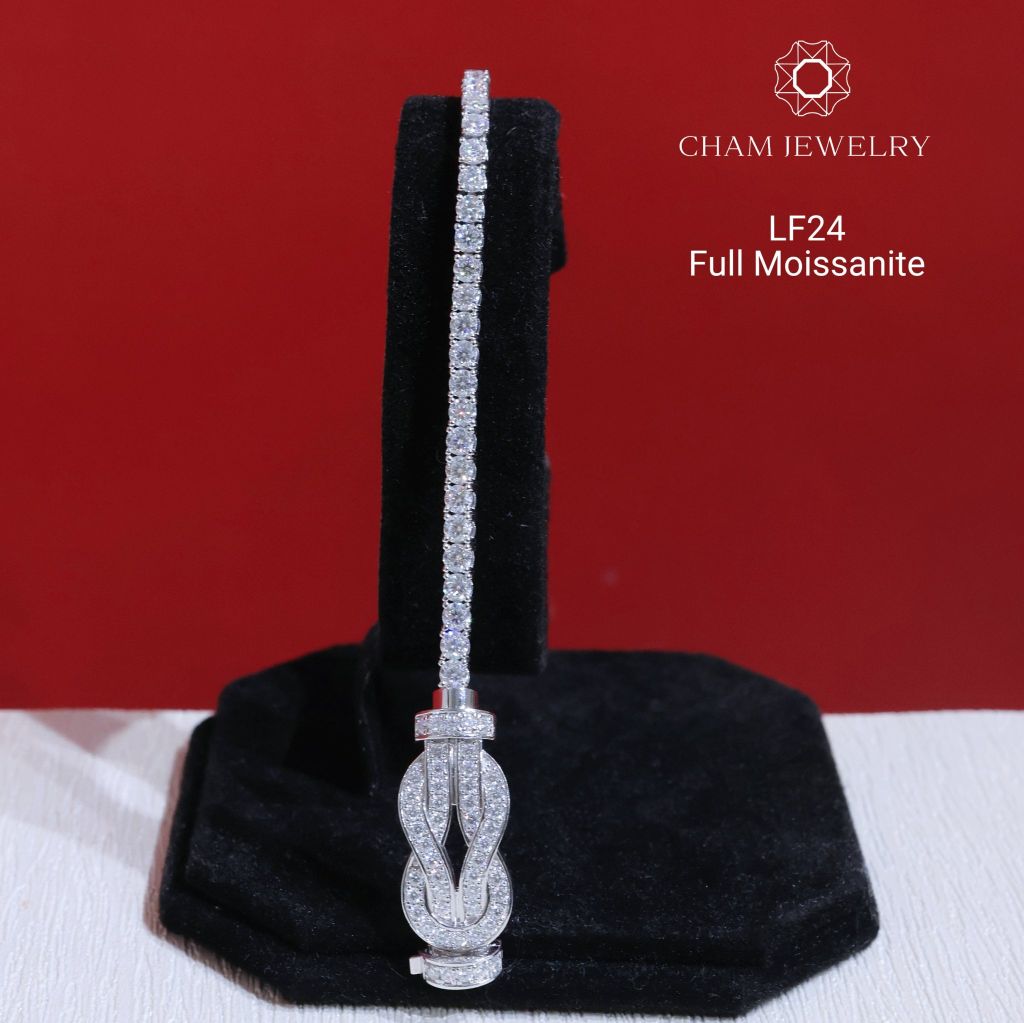 Lắc Tay LF24 CHAM JEWELRY, Lắc Tay Full Moissanite Cao Cấp  (Barcode OTL01)