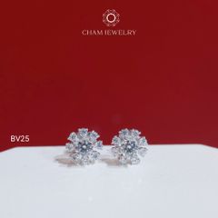 Hoa Tai BV25 CHAM JEWELRY , Chủ 4.0mm ( Barcode TBV73).