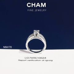 Nhẫn Nữ NNV70 Vàng 10k Chủ 5.4mm Kim Cương Lab Grown Diamond (Barcode DNU11)