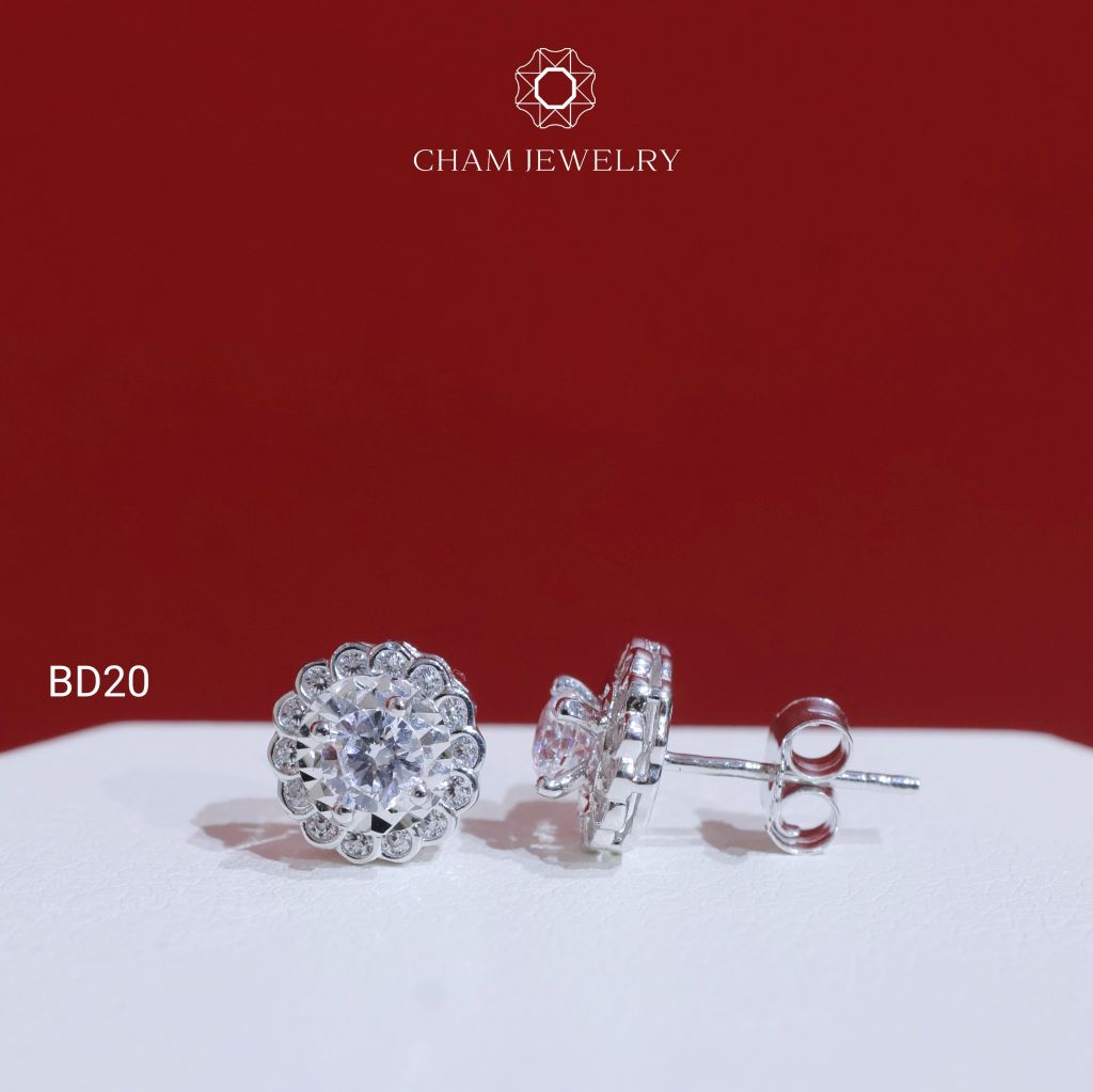 Hoa Tai CHAM JEWERLY BD20, Chủ 4.0mm (Barcode BD1419)