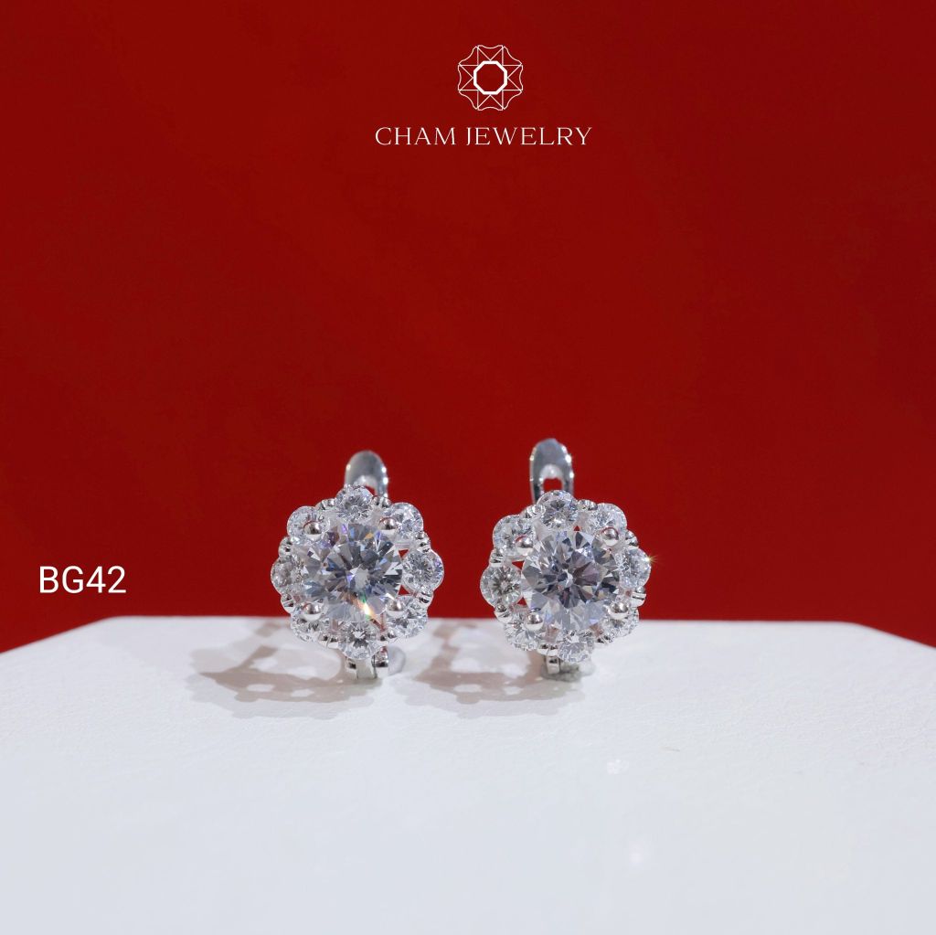 Hoa Tai BG42 CHAM JEWELRY , Chủ 5.5mm (Barcode TBG1071)