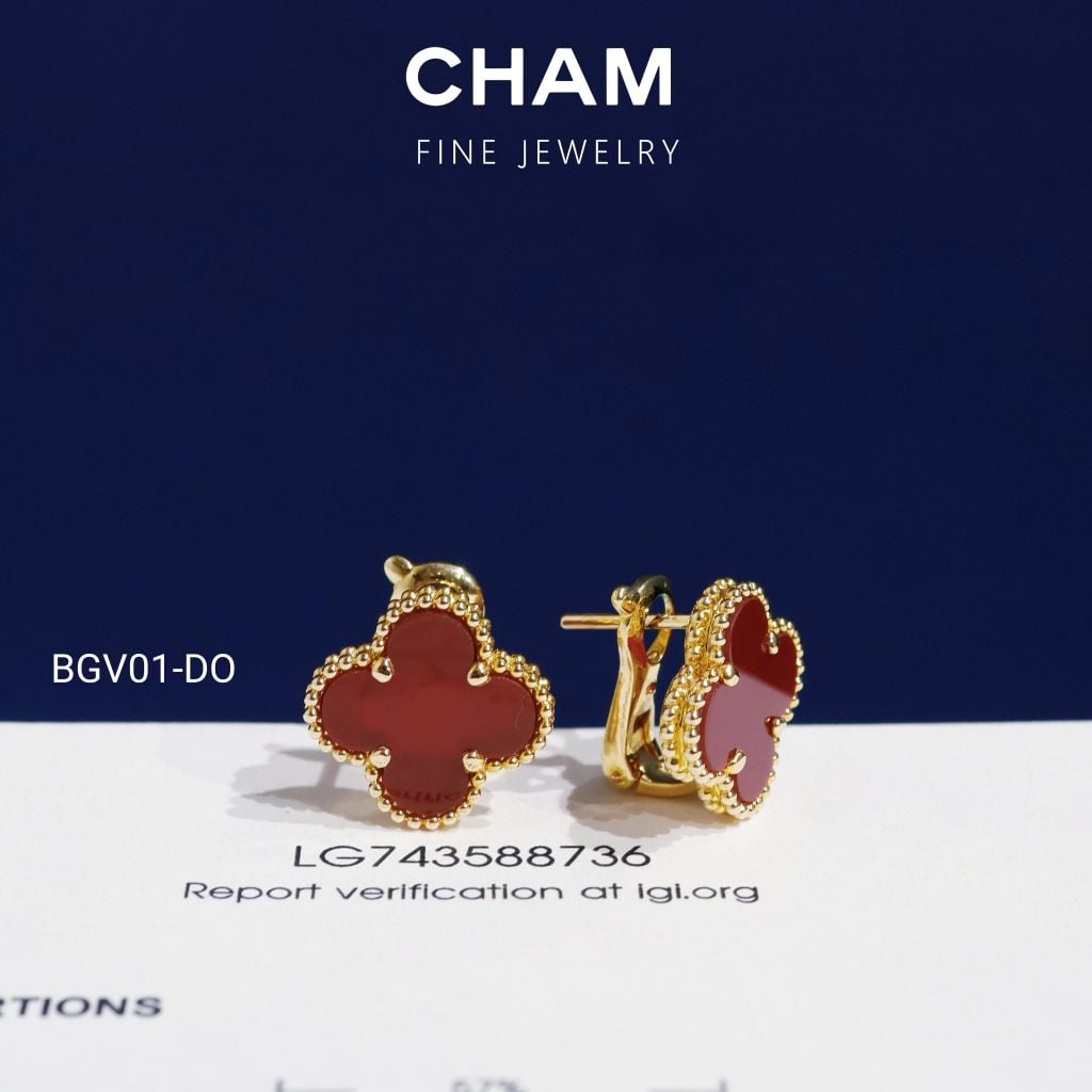 Hoa Tai BGV01 Vàng 10k Kim Cương Lab Grown Diamond
