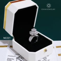 Nhẫn NC221 CHAM JEWELRY, Nhẫn Full Đá Moissanite Chủ 7.2mm (Barcode OCNN55)