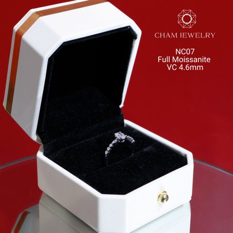 Nhẫn CHAM JEWELRY NC07 Full Moissannite Cao Cấp, Chủ 4.0mm (Barcode ONNU120).