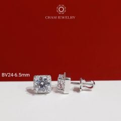 Hoa Tai CHAM JEWELRY BV24, Hoa Tai Xoàn Vuông  (Barcode TBV19  - TBV20 - TBV97 ).