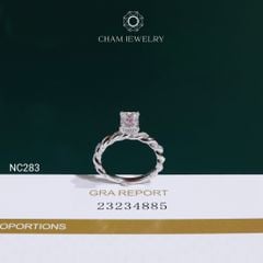 Nhẫn NC283 CHAM JEWELRY, Nhẫn Kiểu Xoắn Full Đá Moissanite C&C Chủ 5x7mm(Barcode OHN21)