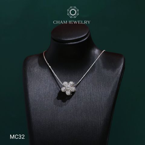 Mặt Dây Chuyền MC32 CHAM JEWELRY , Mặt Hoa 5 Lá Full Moissanite (Barcode OCM05).