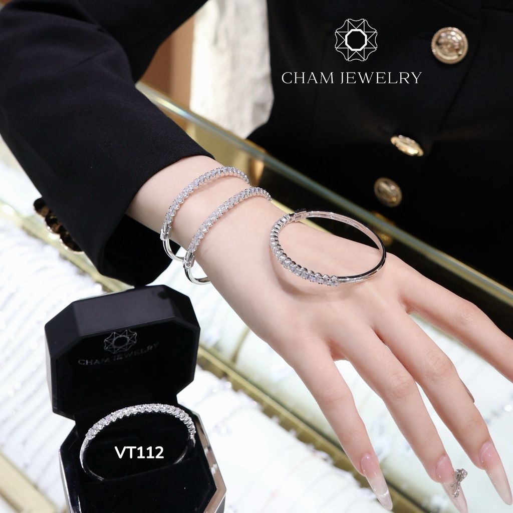 Vòng Tay CHAM JEWELRY VT112, Vòng Nửa Hàng Đá 3.5mm ( C3DV001).
