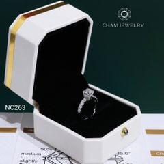 Nhẫn NC263 CHAM JEWELRY, Nhẫn Full Đá Moissanite Chủ 6.0mm (Barcode OCNN94)