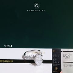 Nhẫn NC294 CHAM JEWELRY, Đá Moissanite C&C Chủ Oval 12x8mm (Barcode ONNU109)