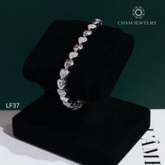 Lắc Tay LF37 CHAM JEWELRY, Lắc Kiểu Trái Tim Full Moissanite C&C (Barcode OCL15)