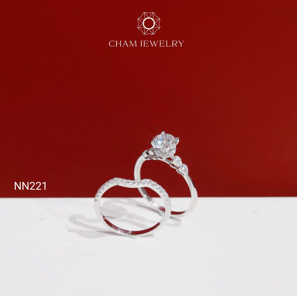 Nhẫn NN221 CHAM JEWELRY, Nhẫn Ghép Kiểu Chủ 6.0mm  (Barcode TSET09).