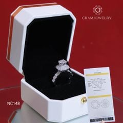 Nhẫn NC148 CHAM JEWELRY, Full Đá Moissanite Chủ 6.3mm (Barcode ONNU157).