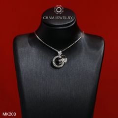 Mặt Dây Chuyền MK203 CHAM JEWELRY, Mặt Xỏ Kiểu Cỏ 3 Lá (Barcode TMX229).