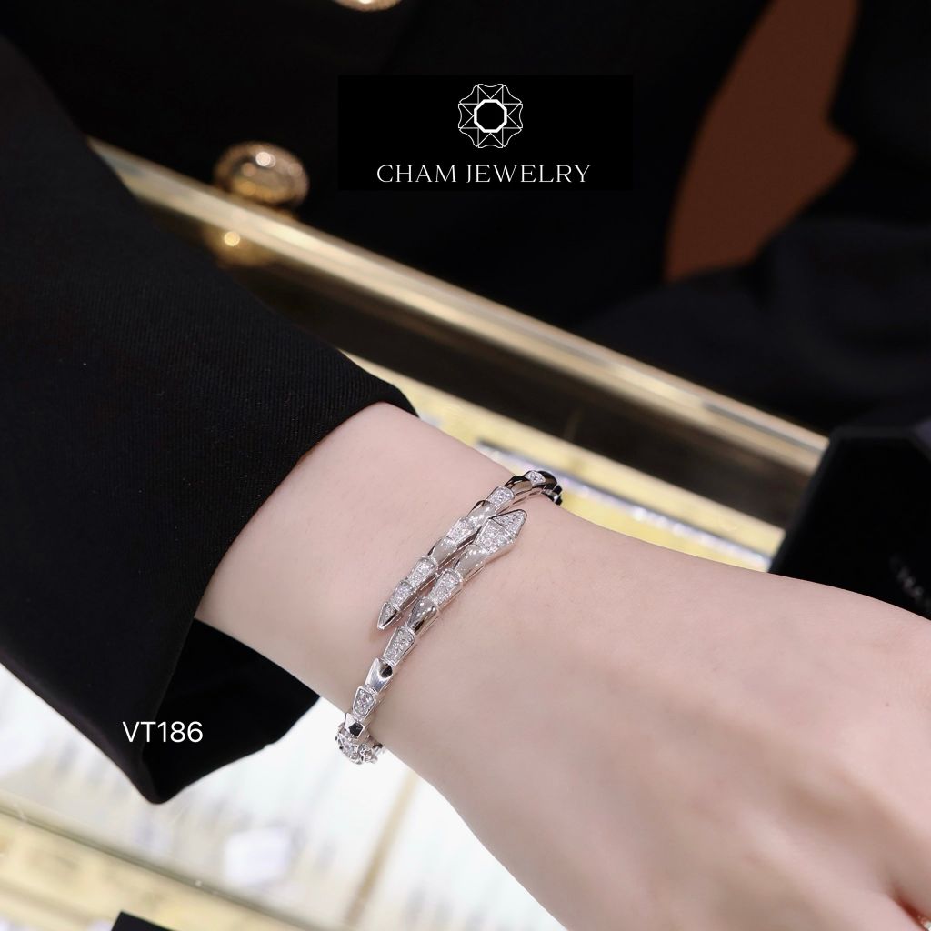 Vòng Tay VT186 CHAM JEWELRY, Vòng Rắn Bản 3.5mm (Barcode CV6880).