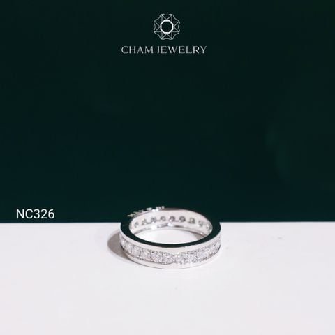 Nhẫn NC326 CHAM JEWELRY,  Bản 4.5mm Đá Moissanite C&C (OCNN170)