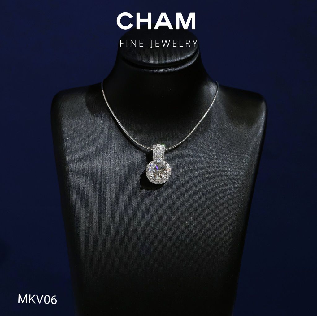 Mặt Dây Chuyền MKV06 Vàng 10k Chủ 6.3mm Kim Cương Lab Grown Diamond (Barcode MD87)