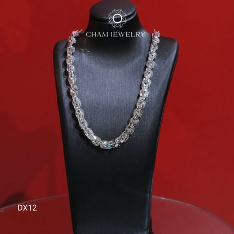 Dây Chuyền CHAM JEWELRY DX12, Dây Xoắn Vuông Sọc Dọc 5.0mm (Barcode TBDC824)