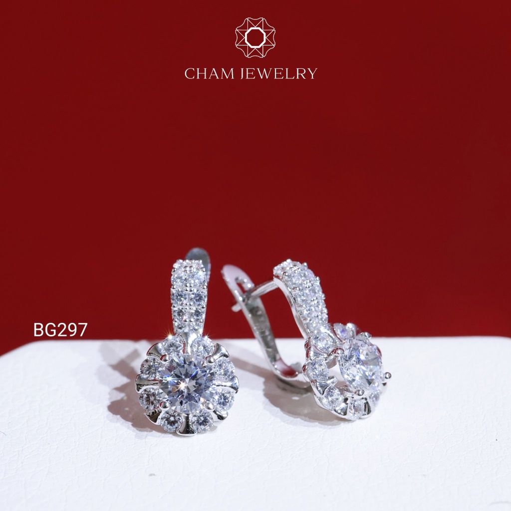 Hoa Tai BG297 CHAM JEWELRY, Chủ 5.0mm (Barcode TBG996).