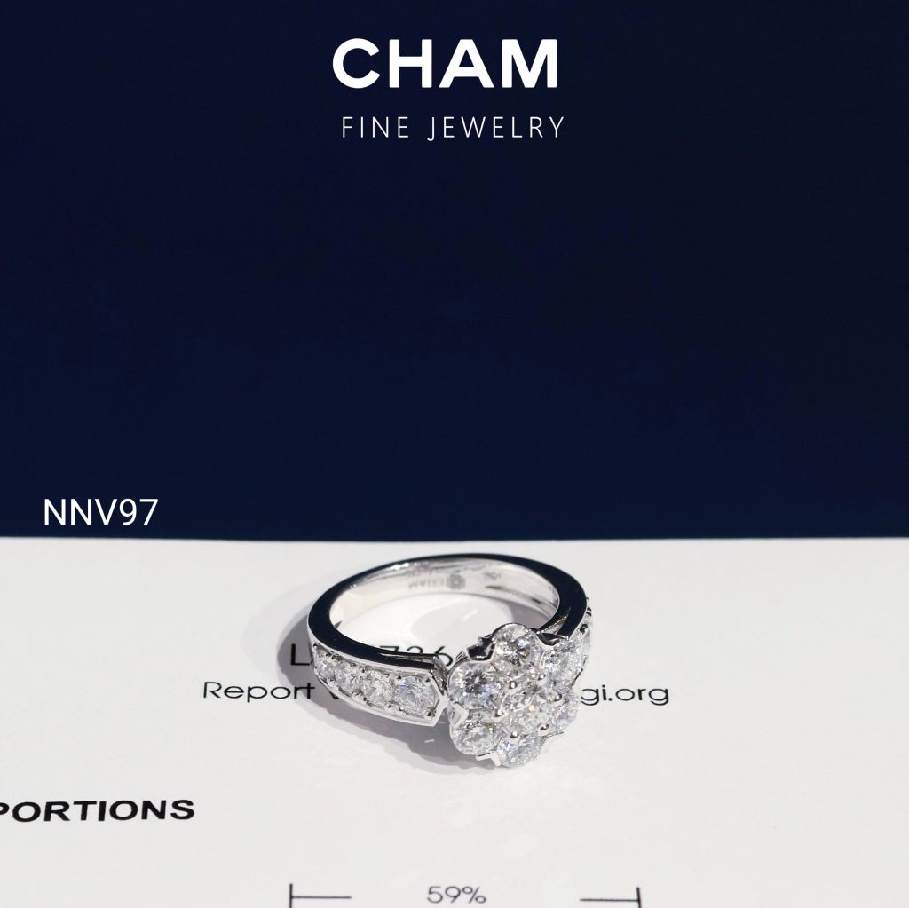 Nhẫn Nữ NNV97 Vàng 10k Chủ 4.0mm Kim Cương Lab Grown Diamond ( Barcode CNNV05)
