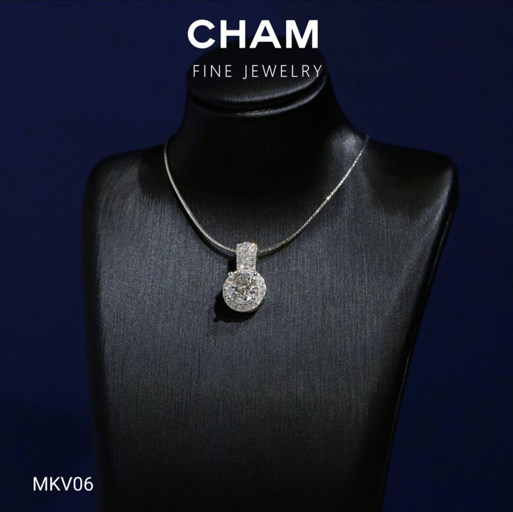 Mặt Dây Chuyền MKV06 Vàng 10k Chủ 6.3mm Kim Cương Lab Grown Diamond (Barcode MD87)