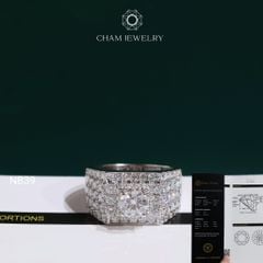 Nhẫn Nam NB39 CHAM JEWELRY,  Chủ 6.5mm Full Moissanite C&C Chủ 6.5mm (Barcode OCNA10)