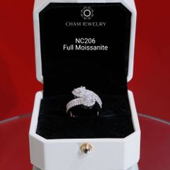 Nhẫn NC206 CHAM JEWELRY, Nhẫn Kết Kiểu Full Moissanite (Barcode OCNN31)