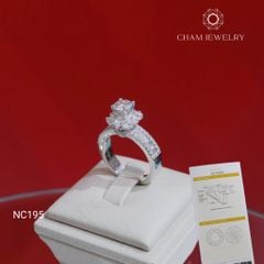 Nhẫn NC195 CHAM JEWELRY, Full Đá Moissanite Chủ 5.5mm (Barcode OCNN24).
