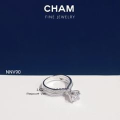 Nhẫn Nữ NNV90 Vàng 10k Chủ 6.3mm Kim Cương Lab Grown Diamond (Barcode DNU22)