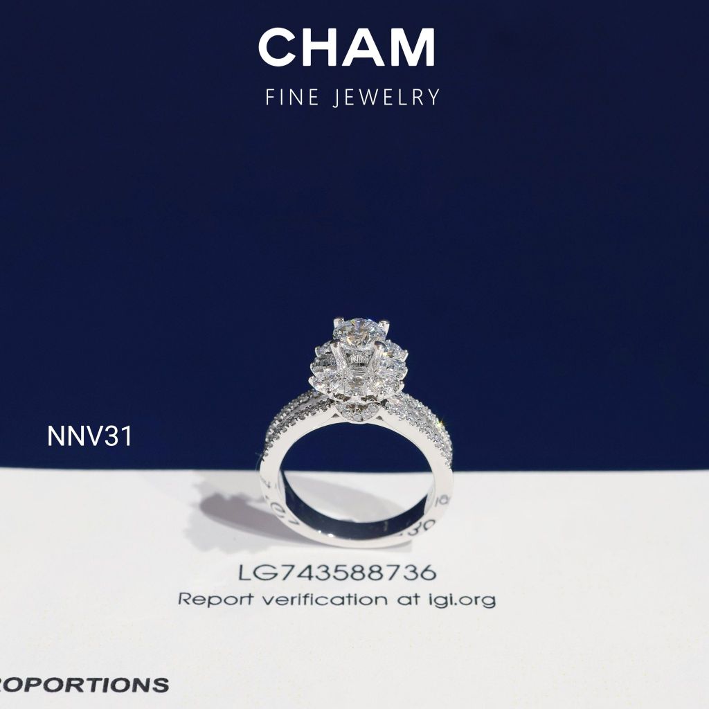 Nhẫn Nữ NNV31 Vàng 10k Chủ 5.4mm Kim Cương Lab Grown Diamond