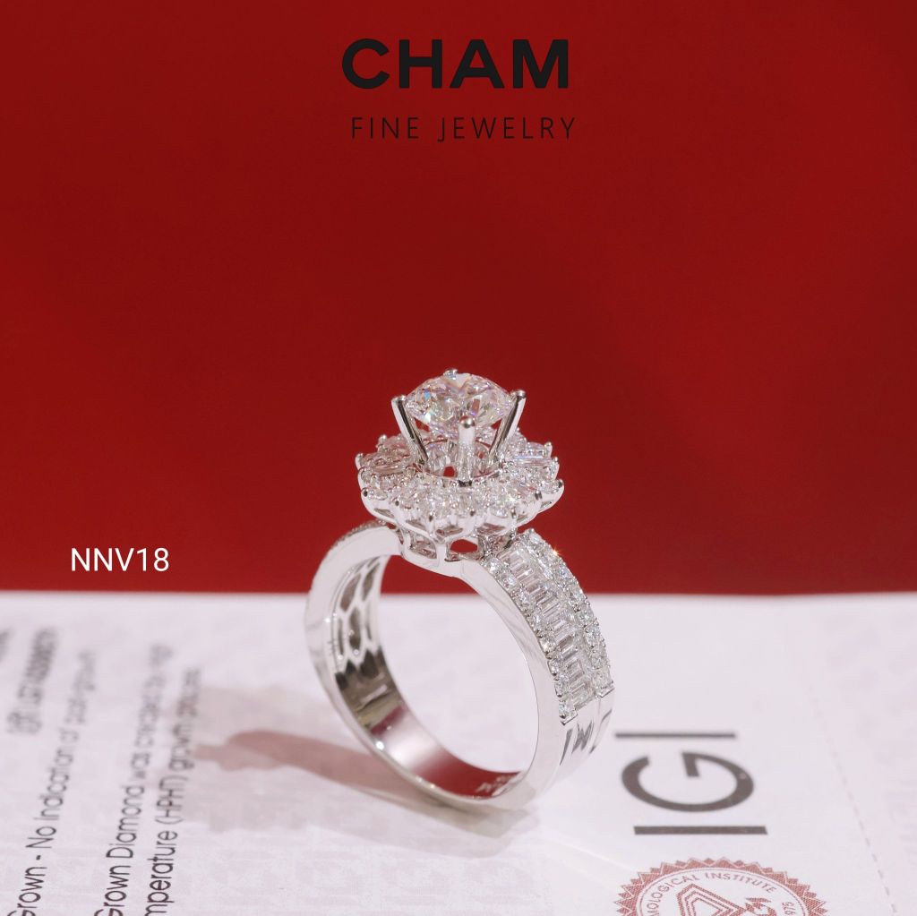 Nhẫn Nữ NNV18 Chủ 6.3mm Vàng 10k Kim Cương Lab Grown Diamond