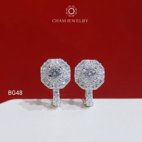 Hoa Tai BG48 CHAM JEWELRY, Chủ 4.0mm (Barcode TBG1084).