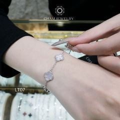 Lắc Tay CHAM JEWELRY LT07, Lắc 4 Lá Hồng, Bản 8.0mm (Barcode CSL1688)