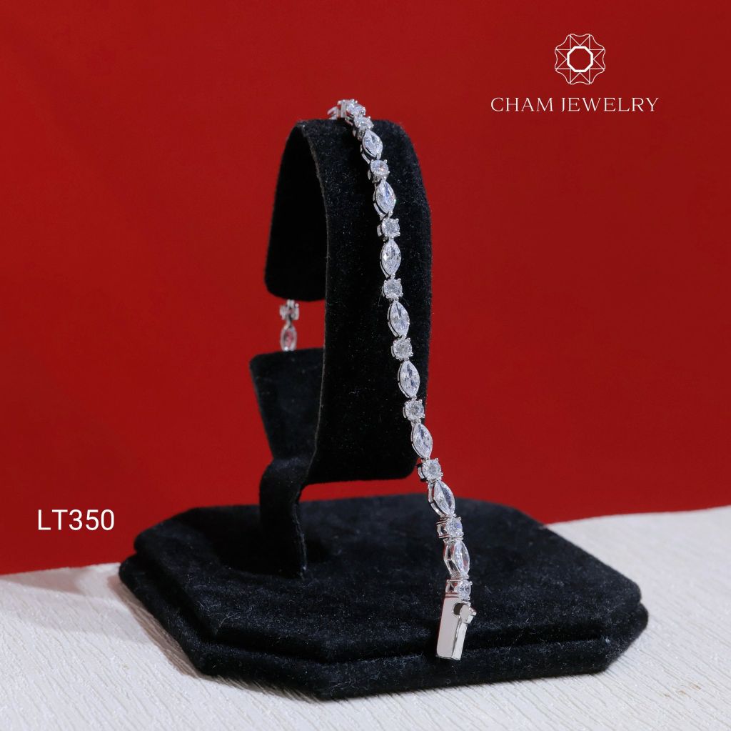 Lắc Tay LT350 CHAM JEWELRY , Lắc Kiểu Full Đá 3.0mm (Barcode KLT06).