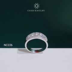 Nhẫn NC226 CHAM JEWELRY, Nhẫn Full Hàng Đá Moissanite (Barcode OCNN84)