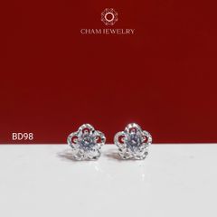 Hoa Tai BD98 CHAM JEWELRY , Hoa Tai Kiểu Hoa Mai Chủ 4.0mm ( Barcode TBD1531).