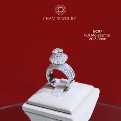Nhẫn NC97 CHAM JEWELRY, Full Đá Moissanite, Chủ 6.3mm (Barcode ONNU27)