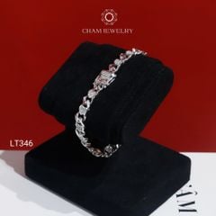 Lắc Tay LT346 CHAM JEWELRY , Lắc Khoen Lật Kiểu Trái Tim Bản 7.0mm (C116L005).