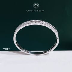 Vòng Tay VC17 CHAM JEWELRY, Vòng Tay Nửa Hàng Đá Full Moissanite (Barcode OCV13).
